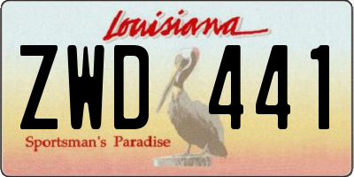 LA license plate ZWD441