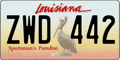 LA license plate ZWD442