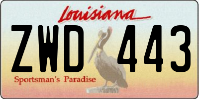 LA license plate ZWD443