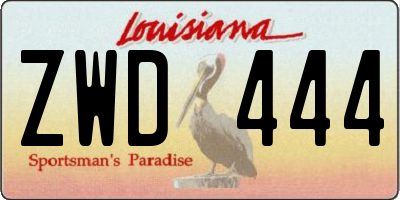 LA license plate ZWD444