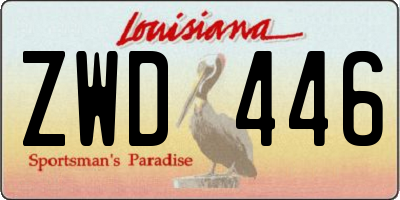 LA license plate ZWD446