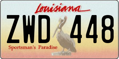 LA license plate ZWD448