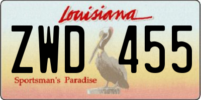 LA license plate ZWD455