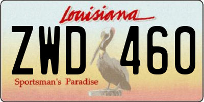 LA license plate ZWD460