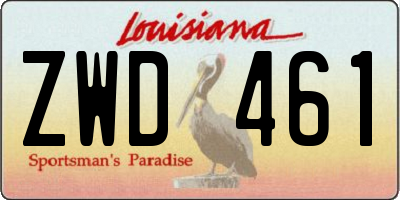 LA license plate ZWD461