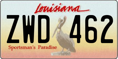 LA license plate ZWD462