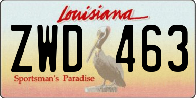 LA license plate ZWD463