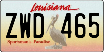 LA license plate ZWD465