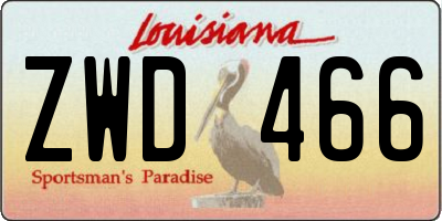 LA license plate ZWD466