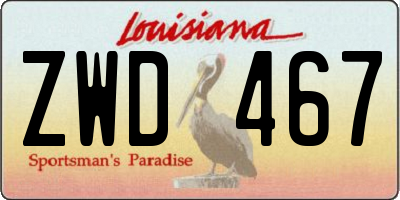 LA license plate ZWD467