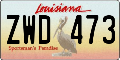 LA license plate ZWD473