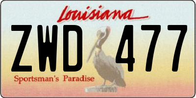 LA license plate ZWD477