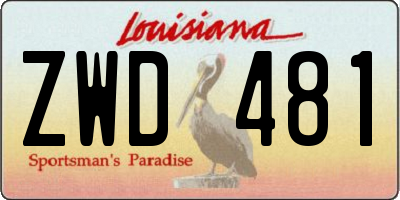 LA license plate ZWD481