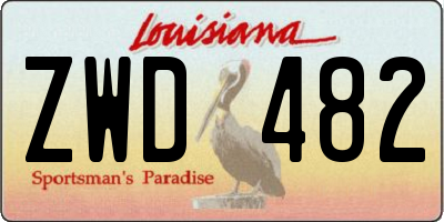 LA license plate ZWD482