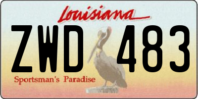 LA license plate ZWD483