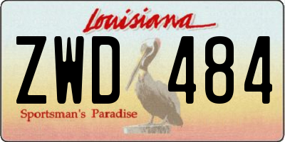 LA license plate ZWD484