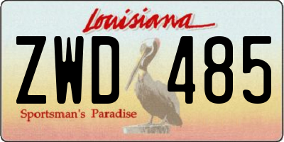 LA license plate ZWD485