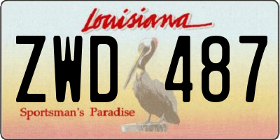 LA license plate ZWD487