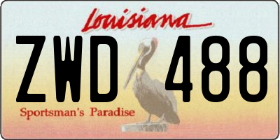 LA license plate ZWD488