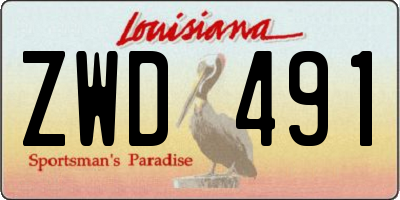 LA license plate ZWD491