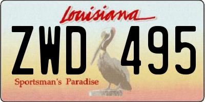 LA license plate ZWD495