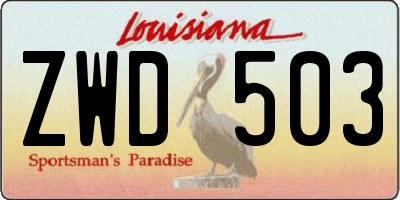 LA license plate ZWD503