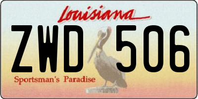 LA license plate ZWD506