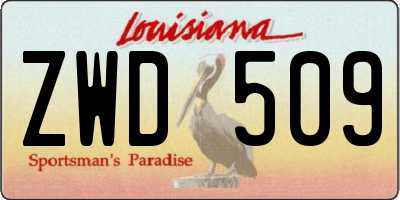 LA license plate ZWD509