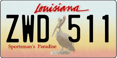 LA license plate ZWD511