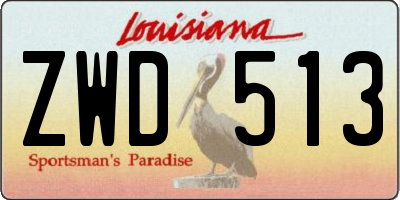 LA license plate ZWD513