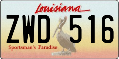 LA license plate ZWD516