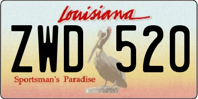 LA license plate ZWD520