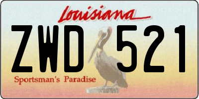 LA license plate ZWD521