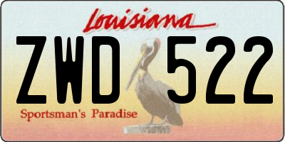 LA license plate ZWD522