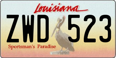 LA license plate ZWD523