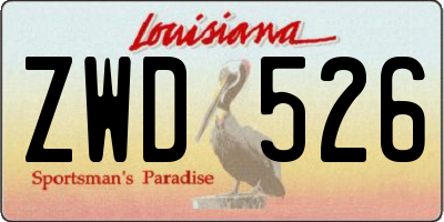 LA license plate ZWD526
