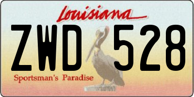 LA license plate ZWD528