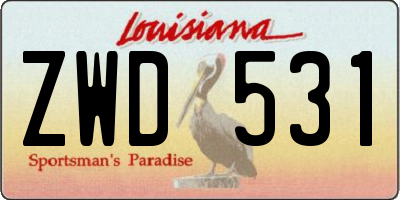 LA license plate ZWD531