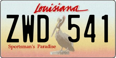 LA license plate ZWD541