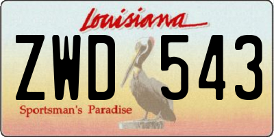 LA license plate ZWD543