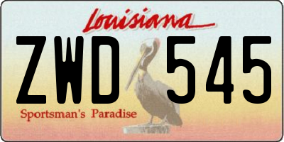 LA license plate ZWD545