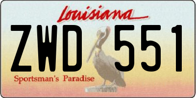 LA license plate ZWD551