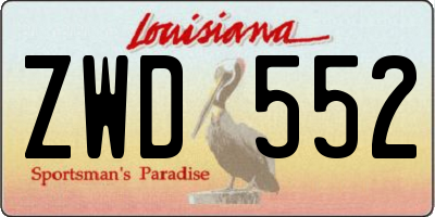 LA license plate ZWD552