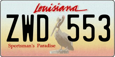 LA license plate ZWD553
