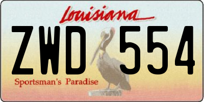 LA license plate ZWD554