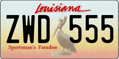 LA license plate ZWD555