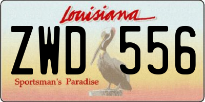 LA license plate ZWD556