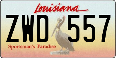 LA license plate ZWD557