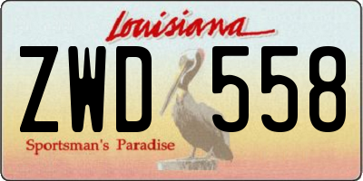 LA license plate ZWD558