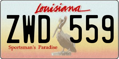 LA license plate ZWD559